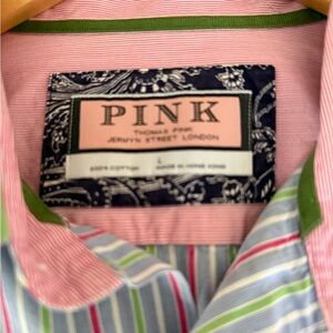 PINK Thomas Pink Striped Button-Up Shirt in Pastel Stripe